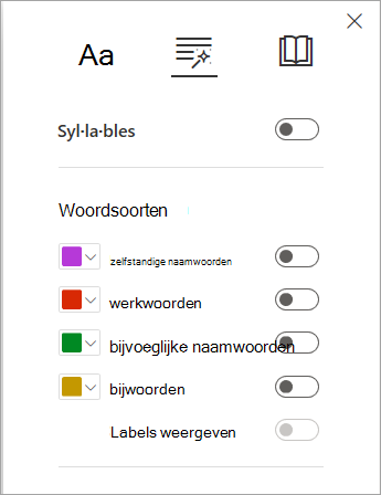 Grammaticaopties in Insluitende lezer