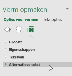 Klik op Alternatieve tekst in het objectdeelvenster