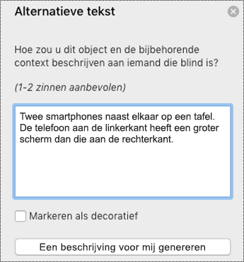 Alternatieve tekst in PowerPoint voor Mac