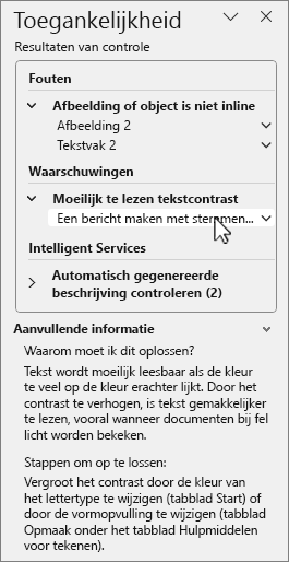 Deelvenster Toegankelijkheid met inspectieresultaten