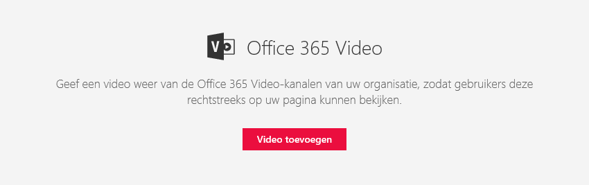 Schermafbeelding van het Office 365-dialoogvenster Video toevoegen in SharePoint.