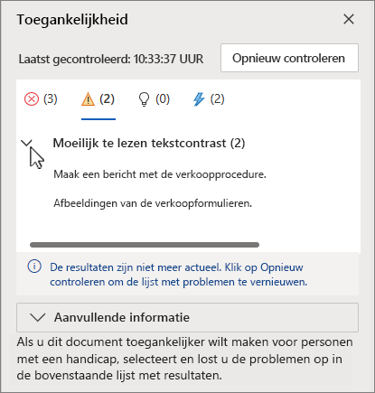 Deelvenster Toegankelijkheid