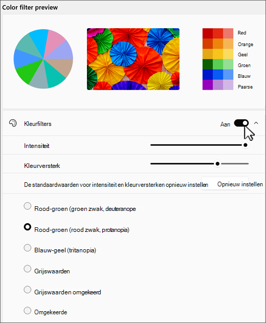 Windows 11 kleurfilterinstellingen