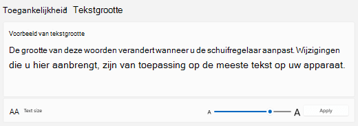 schuifregelaar tekstgrootte Windows 11