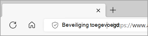 Beveiliging is toegevoegd aan de linkerkant van de Microsoft Edge-adresbalk wanneer verbeterde beveiliging is ingeschakeld voor een website.