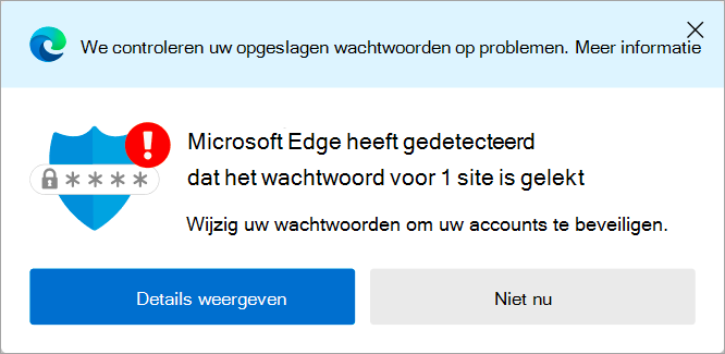 Waarschuwing voor gelekt wachtwoord