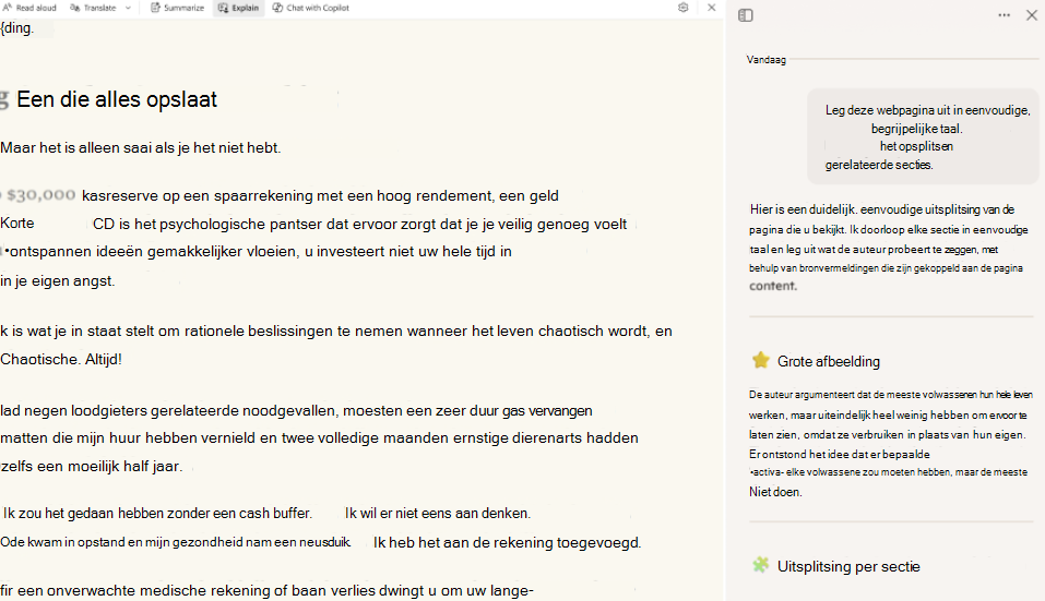 Schermopname van readingmode-copilot.