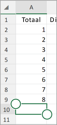 Android-tablet, AutoSom in Excel