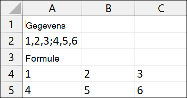 Excel TEKST.SPLITSEN Voorbeeld 2