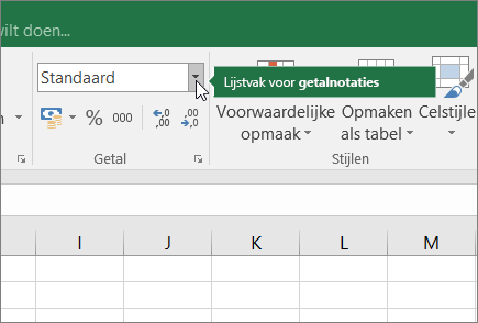 Keuzelijst getalnotatie