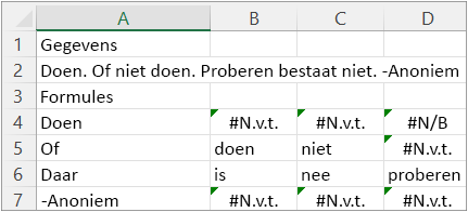 Resultaten van voorbeeld 6