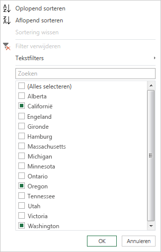 Een kolom selecteren
