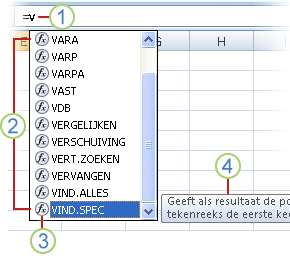 Formule automatisch aanvullen