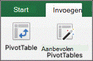 Tabblad Gegevens, groep Analyse