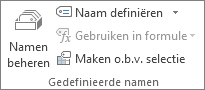groep gedefinieerde namen op het tabblad formules