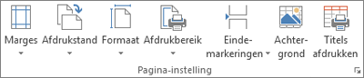 De groep Pagina-instelling op het tabblad Pagina-indeling