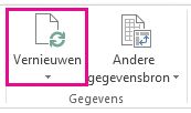 Knop Vernieuwen op het tabblad Analyseren