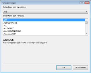 Functie invoegen