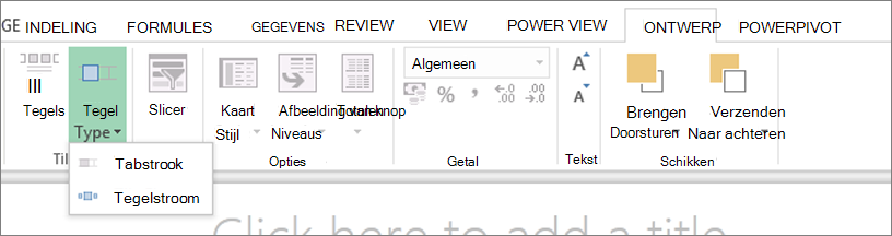 Vervolgkeuzelijst Tegels maken op in Power View
