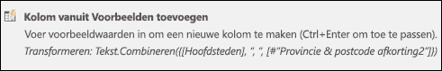 Power Query kolom van voorbeeldformule aangepaste kolom combineren