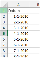 Datumkolom in Excel