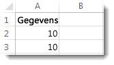 Gegeven in de cellen A2 en A3 van een Excel-werkblad