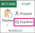 De opdracht Kopiëren in de groep Klembord