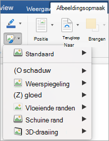 Toont de opties in het menu Afbeeldingseffecten