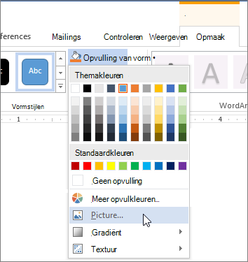 Een afbeelding toevoegen als een opvulling van een vorm