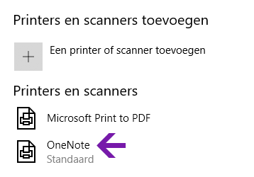Notitieblok menu locatieselectie in OneNote voor Windows 10