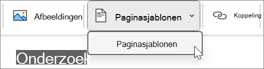 Paginasjablonen op het tabblad Invoegen