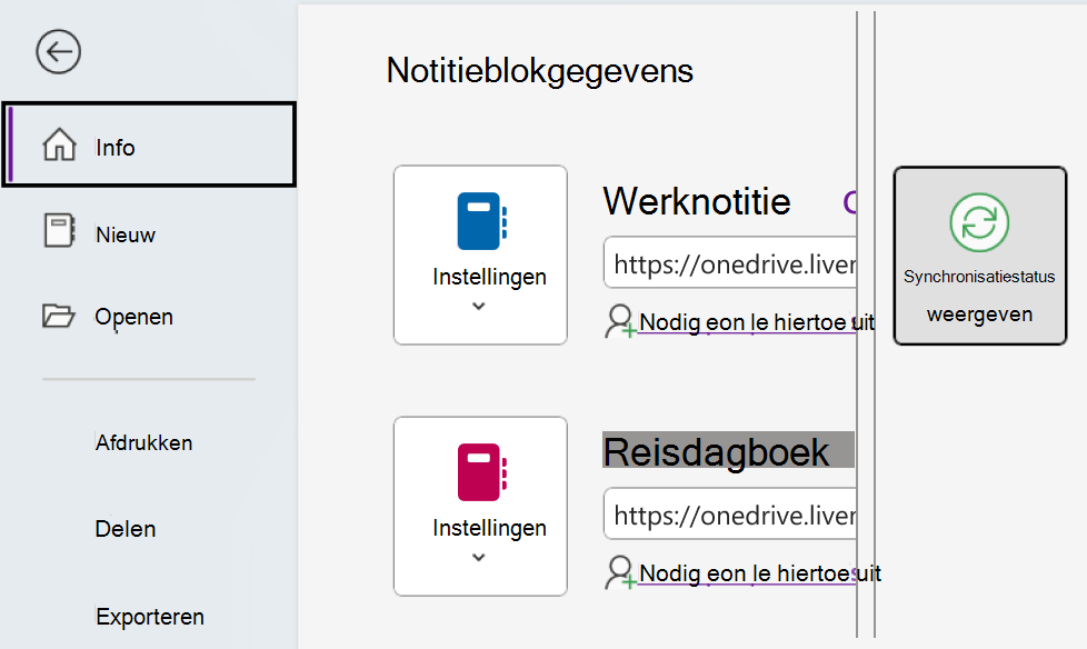 Synchronisatiestatus voor OneNote in Windows weergeven.