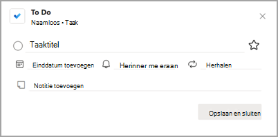 Schermopname van het pop-upvenster To Do.