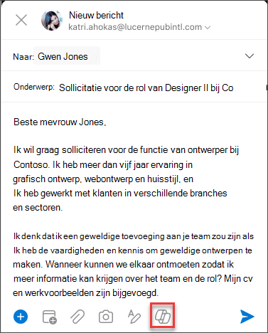 Copilot-pictogram in het opstelmenu voor iOS