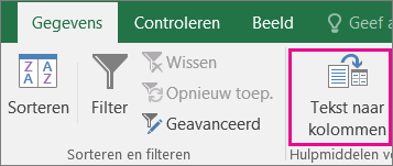 Gegevenstekst > naar kolommen kiezen