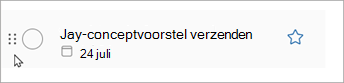 Selecteer de puntjes op de taak en houd deze ingedrukt en schuif de taak omhoog of omlaag in de lijst om de volgorde te wijzigen.