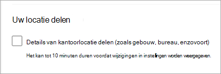 Schermopname waarin wordt weergegeven dat kantoorlocatie delen is uitgeschakeld