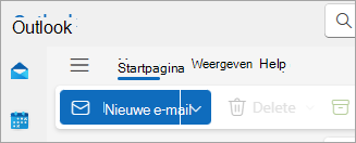 Schermopname van het nieuwe Outlook-lint