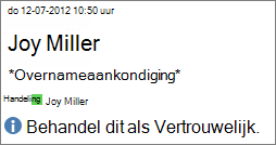 Als Vertrouwelijk gemarkeerde e-mail
