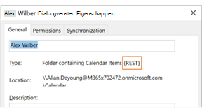 U kunt de Calendar-eigenschappen gebruiken om te controleren of u de REST- of MAPI-interfaces gebruikt.