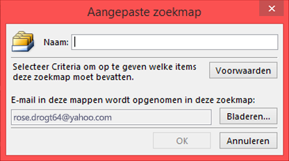 Voer een naam in voor de zoekmap