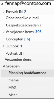 Selecteer een groep in het linkernavigatievenster