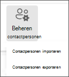Selecteer Contactpersonen importeren in het menu Beheren
