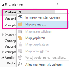 U kunt een nieuwe submap maken met het snelmenu.
