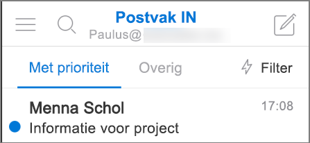 Een afbeelding van hoe Outlook eruitziet op een iPhone.