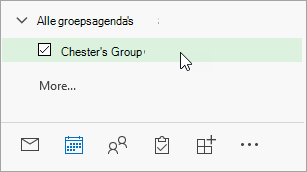 Een schermafbeelding van Alle groepsagenda's in het navigatiedeelvenster