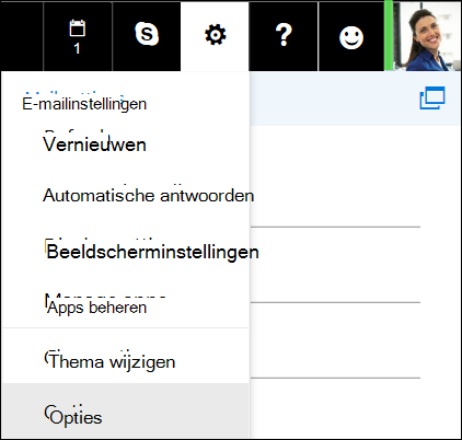 Opties voor instellingen in Outlook op het web