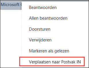 Verplaatsen naar Postvak IN