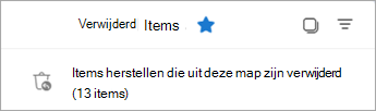 Selecteer Items herstellen die uit deze map zijn verwijderd om de map Herstelbare items weer te geven.
