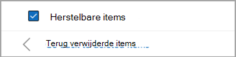 Schakel het selectievakje naast Herstelbare items in om alle berichten te selecteren die u wilt herstellen.